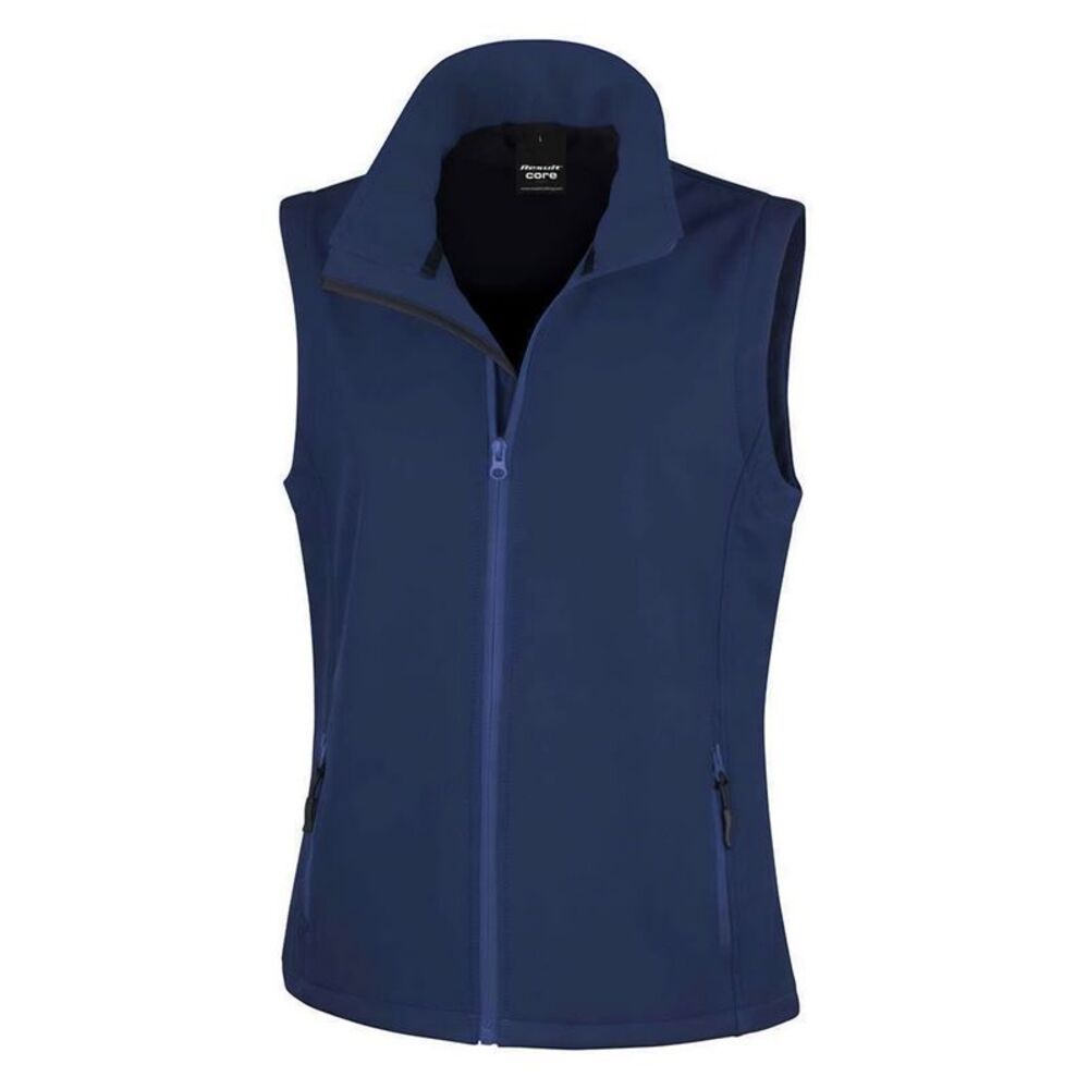 Result Womens/Ladies Core Printable Soft Shell Bodywarmer / Navy